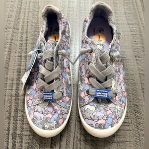 Skechers Women’s Gray, Pink & Blue Animal Print Slip-Ons from Skechers